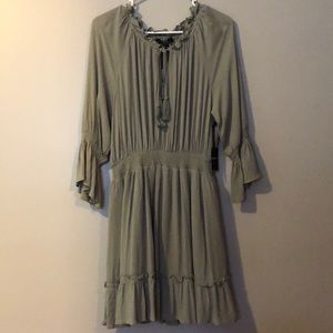 Off the shoulder olive dress
